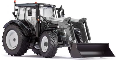 WIKING miniatuurtractor Valtra N123 wiellader zink 1:32 zwart