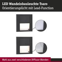 Paulmann 80004 Tsaro eckig 80x36mm 1W 80lm 230V 2700K Wandinbouwarmatuur LED 1 W Zwart (mat) - thumbnail