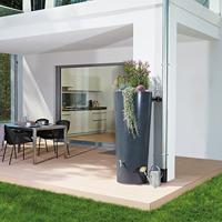 Garantia design regenton lava 350 liter met bloembak - thumbnail