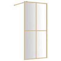 VidaXL Inloopdouchewand transparant 90x195 cm esg-glas goudkleurig - thumbnail