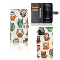Apple iPhone 12 Pro Max | Telefoonhoesje | Met pasjeshouder | Vrolijke Uilen - thumbnail