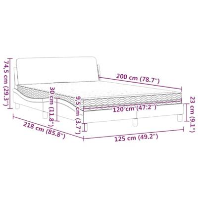Bed met matras stof blauw 120x200 cm