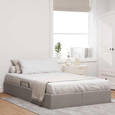 Opslag bed met matras met hoofdeinde Taupe 120 x 200 cm Stof