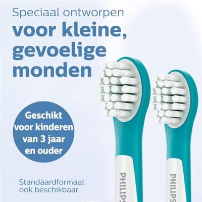 Philips Sonicare Sonicare for Kids 4+ Opzetborstel voor elektrische tandenborstel 4 stuk(s) Lichtgroen, Wit - thumbnail
