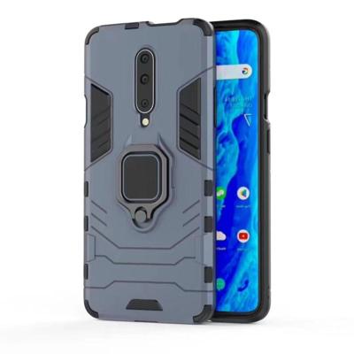 PC + TPU schokbestendige beschermhoes voor OnePlus 7 Pro met magnetische ring houder (blauw) PC + TPU schokbestendige beschermhoes voor OnePlus 7 Pro met magnetische ring houder (blauw)