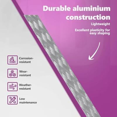 VidaXL Trap tread rechthoekig 4 pcs zilver 80 x 20 cm aluminium