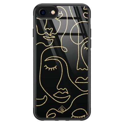 iPhone 8/7 glazen hardcase - Abstract faces