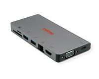 ROLINE USB Type C docking station, HDMI 4K, VGA, 2x USB 3.2 Gen 1, LAN, PD, kaartlezer - thumbnail