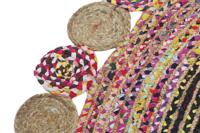 Tapijt DKD Home Decor Katoen Multicolour Jute (200 x 200 x 1 cm) - thumbnail