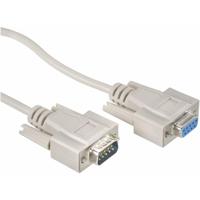 Verlengkabel Serieel [1x D-sub stekker 9-polig - 1x D-sub bus 9-polig] 5.00 m Beige - thumbnail