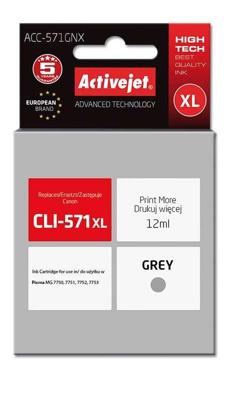 Activejet ACC-571GNX inkt (Canon CLI-571G XL vervanging; Supreme; 12 ml; grijs)