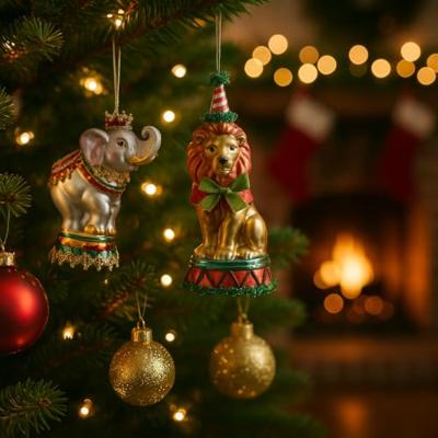 Decoris kersthanger glas circus dier - assortiment