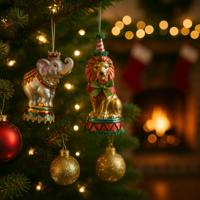 Decoris kersthanger glas circus dier - assortiment - thumbnail