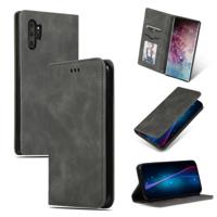 Retro huid voelen Business magnetische horizontale Flip lederen case voor Galaxy Note 10 Pro (donkergrijs) - thumbnail