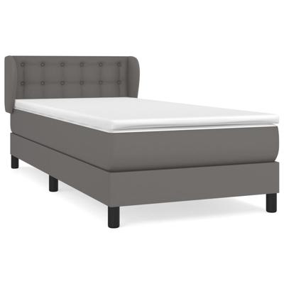 Boxspring met matras kunstleer grijs 160x200 cm - thumbnail