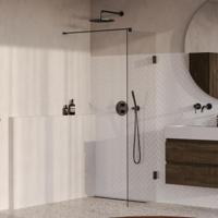 Brauer Void - Inloopdouche - Helder Glas - 60 x 200 cm - incl. Glascoating - PVD Gunmetal Geborsteld - thumbnail