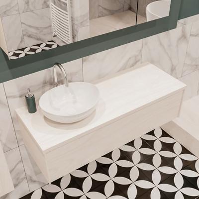 Mondiaz Lush Barco badmeubel underlayment 120 cm 1 lade mdf 1 waskom links 1 kraangat Mondiaz Lush Barco badmeubel underlayment 120 cm 1 lade mdf 1 waskom links 1 kraangat