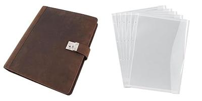 Geen Merk JU-31515 Documentenmap Alassio A4. 4 Ringsmechaniek Leer Bruin 36x28x4,5cm Met Slot