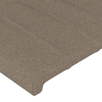 Hoofdbord met randen 147x16x118/128 cm stof taupe