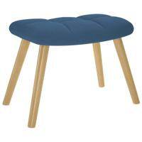 Relaxstoel met voetenbank stof blauw - thumbnail
