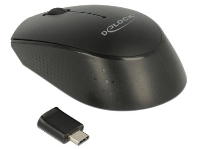 Delock 12526 Muis USB Optisch Zwart 2 Toetsen 1000 dpi