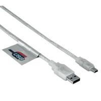 Hama USB-2.0-kabel, stekker A mannelijk/mini-stekker B mannelijk, 1,80 m, transparant - thumbnail
