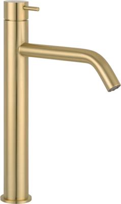 Wastafelkraan Qisani Flow Verhoogd Geborsteld Goud