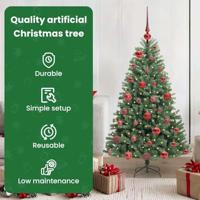 VidaXL Kunstmatige inklapbare kerstboom groen 120 cm pvc en metaal - thumbnail