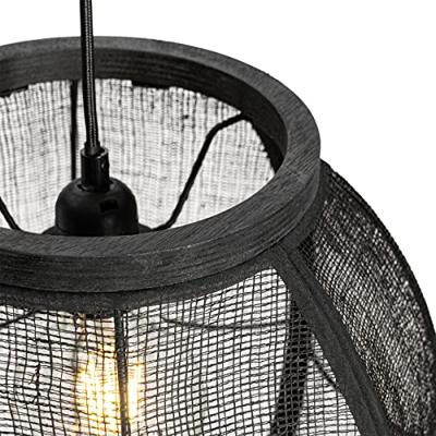 QAZQA Oosterse hanglamp zwart 35 cm - Rob