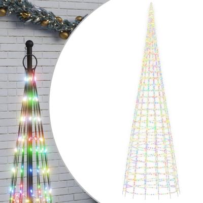 LED-kerstboom aan vlaggenmast 3000 LEDs kleurrijk 800 cm
