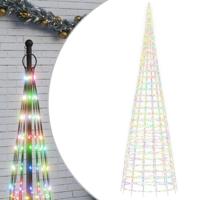 LED-kerstboom aan vlaggenmast 3000 LEDs kleurrijk 800 cm - thumbnail