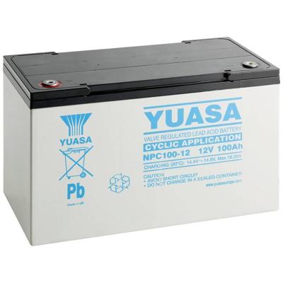 Yuasa Loodaccu 12 V 100 Ah Loodvlies (AGM) (b x h x d) 350 x 225 x 168 mm Geringe zelfontlading Yuasa Loodaccu 12 V 100 Ah Loodvlies (AGM) (b x h x d) 350 x 225 x 168 mm Geringe zelfontlading