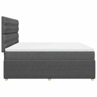 Boxspring met matras stof donkergrijs 180x200 cm - thumbnail