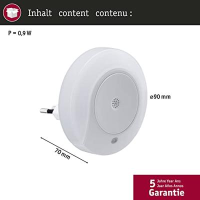 Paulmann Horby 92495 LED-nachtlamp Rond LED Warmwit Wit