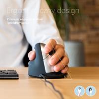 R-Go Tools Ergonomische muis R-Go HE Break met pauzesoftware, medium (handlengte 165-185mm), linkshandig, bedraad, zwart - thumbnail