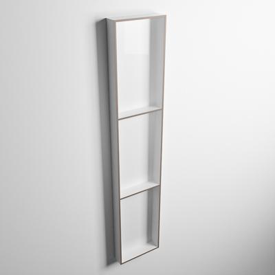 MONDIAZ EASY Nis 149,5x29,5cm in solid surface kleur Smoke | Talc. 3 vakken geschikt voor in- of opbouw