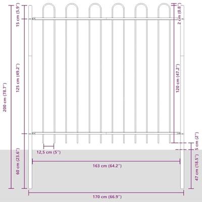 Tuinhek 2 pcs Grijs 3,4 x 1,5 m Poedercoating staal