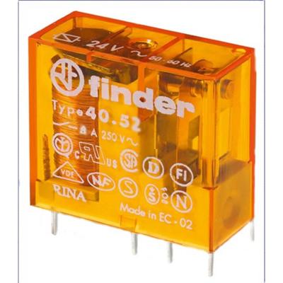 Finder 40.52.8.024.0001 Printrelais 24 V/AC 8 A 2x wisselcontact 1 stuk(s) Finder 40.52.8.024.0001 Printrelais 24 V/AC 8 A 2x wisselcontact 1 stuk(s)