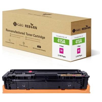 G&G Toner vervangt HP 415A Compatibel Magenta 2100 bladzijden Reborn remanufactured 21272 G&G Toner vervangt HP 415A Compatibel Magenta 2100 bladzijden Reborn remanufactured 21272