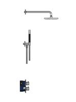 Regendoucheset Hotbath Cobber Thermostatische Inbouwset Chroom - thumbnail