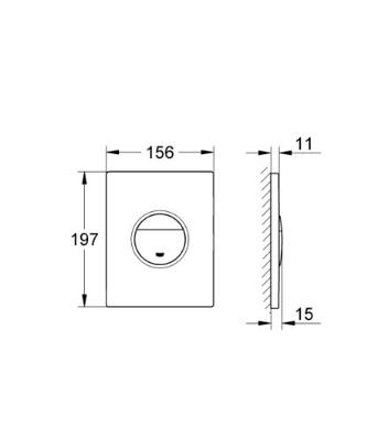Bedieningsplaat GROHE Solido DF 15,6x19,7cm Chroom Bedieningsplaat GROHE Solido DF 15,6x19,7cm Chroom