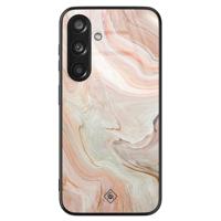 Samsung Galaxy S24 glazen hardcase - Marmer waves - thumbnail