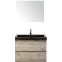 Maxx XL Badmeubelset 80 cm - Craft Oak - Wastafel Lucca 1 Kraangat met Spiegel - thumbnail