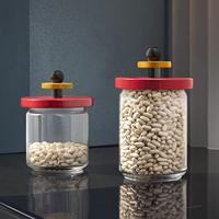 Alessi Twergi Voorraadpot 100cl zwart/geel/ rood - thumbnail