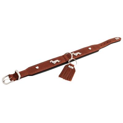 HUNTER Hondenhalsband München, cognac/zwart, Maat: 42