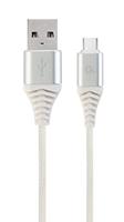 Gembird CC-USB2B-AMCM-2M-BW2 USB-kabel USB 2.0, USB A, USB C, zilverkleurig, wit - thumbnail