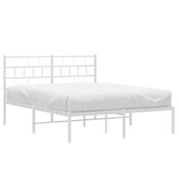 Bedframe met hoofdbord metaal wit 140x200 cm - thumbnail
