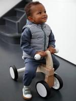 Omkeerbaar donsjack met rits voor baby grijsblauw - thumbnail