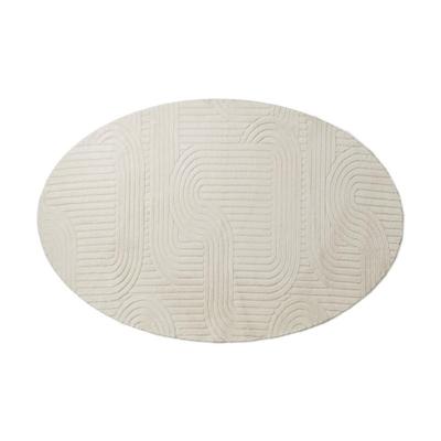 Vloerkleed wave ovaal - wit - 120x180 cm