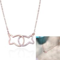Vrouwen mode S925 zilver kussen vis Clavicular Chain ketting - thumbnail